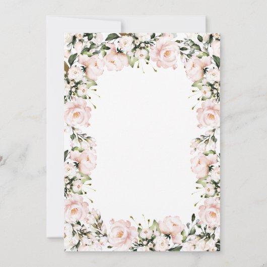 Invitation Baby shower rose doux (Dos)