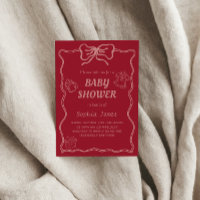 Baby shower rose doux avec icônes pour bébé et cad