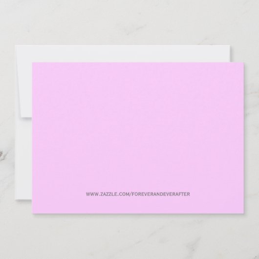 Invitation Baby shower ROSE doux MIGNON de triplets (Dos)