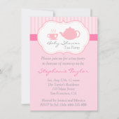 Invitation Baby shower rose doux, thé pour que la maman soit (Devant)