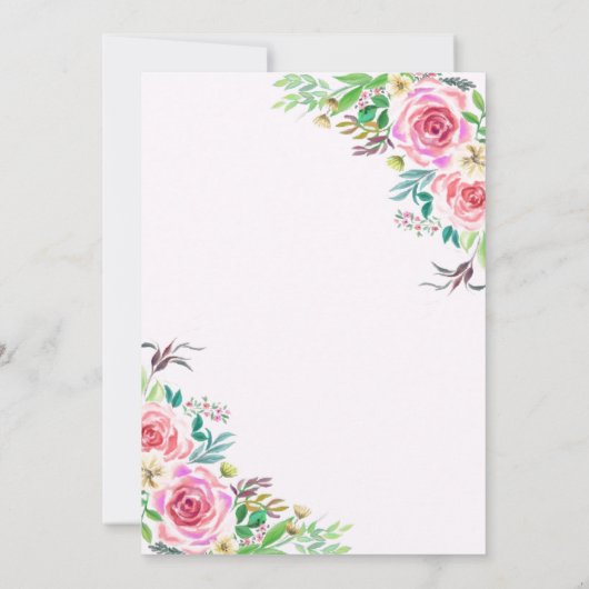 Invitation Baby shower Rose du code QR (Dos)