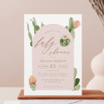 Invitation Baby shower rose du désert de Cactus de<br><div class="desc">Bohemian Cactus Desert Pink Baby shower Invitation,  Baby shower Invitation,  Arch Fêtes des mariées Invitations</div>