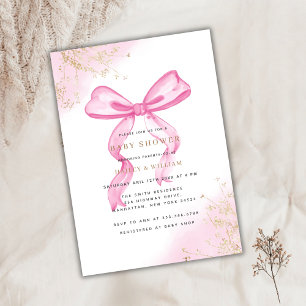 Invitation Baby shower rose Elegant Bow