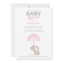 Baby shower rose éléphant bébé