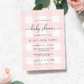Invitation Baby shower rose En vichy
