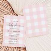 Invitation Baby shower rose En vichy