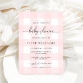 Invitation Baby shower rose En vichy