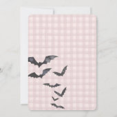 Invitation Baby shower rose En vichy Preppy Ghost Twins (Dos)