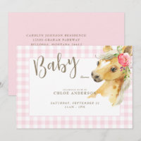 Baby shower rose En vichy rose