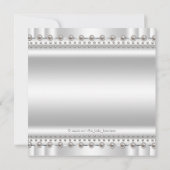 Invitation Baby shower rose et argenté Angel (Dos)