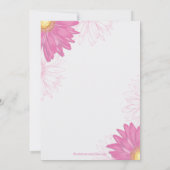 Invitation Baby shower rose et blanc moderne de marguerite de (Dos)
