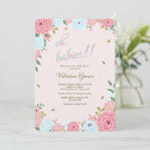 Invitation Baby shower rose et bleu (Debout devant)