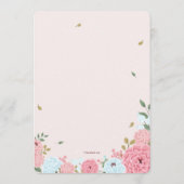 Invitation Baby shower rose et bleu (Dos)