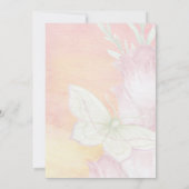 Invitation Baby shower Rose et corail aquarelle papillon (Dos)