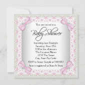 Invitation Baby shower rose et crème (Dos)