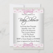 Invitation Baby shower rose et crème (Dos)