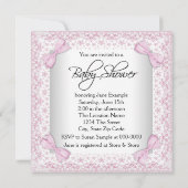 Invitation Baby shower rose et gris (Dos)