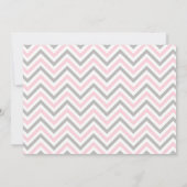Invitation Baby shower rose et gris Chevron Ballerina (Dos)