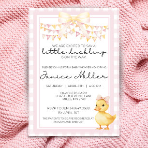 Invitation Baby shower rose et jaune