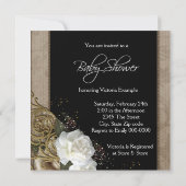 Invitation Baby Shower Rose et Marron (Dos)
