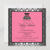Invitation Baby shower rose et noir doux (Dos)