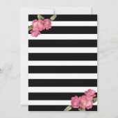 Invitation Baby shower rose et noir floral (Dos)