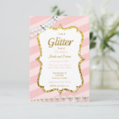 Invitation baby shower rose et or (Debout devant)