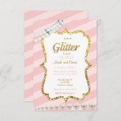 Invitation baby shower rose et or (Devant / Derrière)