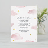 Invitation Baby shower rose et or Foil Sweet Dream (Debout devant)