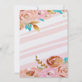 Invitation Baby shower rose et or Turquoise Peony (Dos)