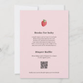 Invitation Baby Shower Rose et Sucré Fraise Douce (Dos)