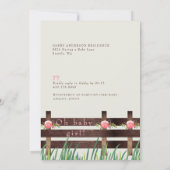 Invitation Baby shower rose et vache à fleurs (Dos)