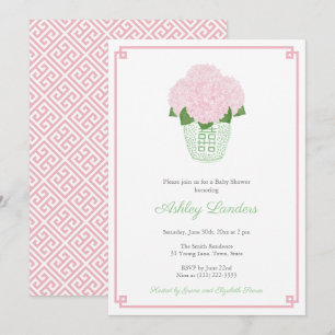 Invitation Baby Shower Rose Et Vert Grandmillenial Pour Bébé