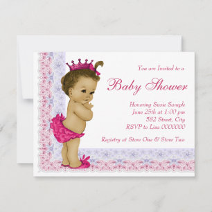 Invitation Baby shower rose et violet pour bébé doux