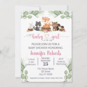 Invitation Baby shower rose Eucalyptus (Devant)