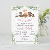 Invitation Baby shower rose Eucalyptus (Debout devant)
