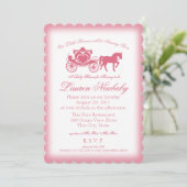 Invitation Baby shower rose Fairytale (Debout devant)