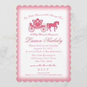 Invitation Baby shower rose Fairytale
