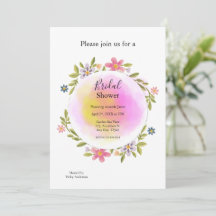 Baby Shower Rose Fleurie Aquarelle