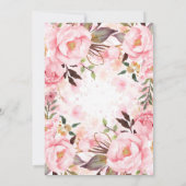 Invitation Baby shower rose floral élégant et moderne (Dos)