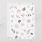 Invitation Baby shower rose floral Little Snowflake (Dos)