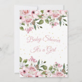 Invitation Baby shower rose floral or chic (Dos)