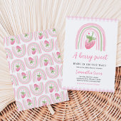 Invitation Baby Shower Rose Fraise