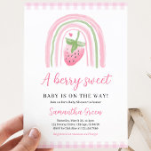 Invitation Baby Shower Rose Fraise