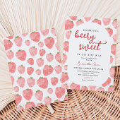 Invitation Baby Shower Rose Fraise