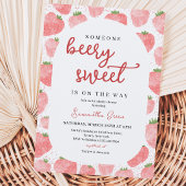 Invitation Baby Shower Rose Fraise