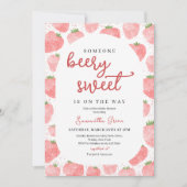 Invitation Baby Shower Rose Fraise (Devant)
