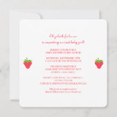 Invitation Baby shower rose fraise et vert (Dos)