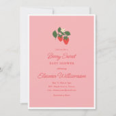 Invitation Baby Shower Rose Fruité Douce Fraise Rose (Devant)