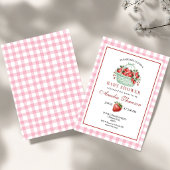 Invitation Baby Shower Rose Gingham Sucré